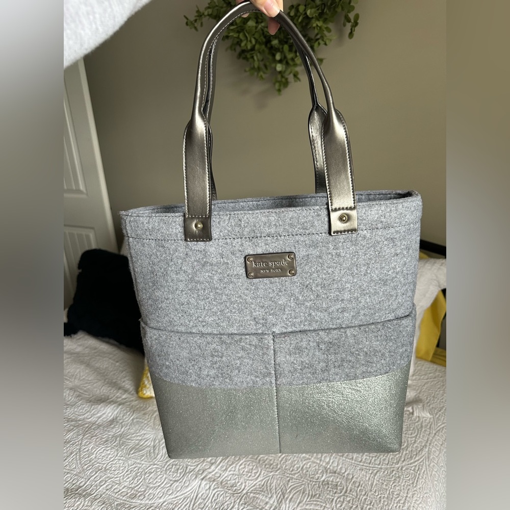 Grey Kate Spade Large Tote